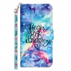 Custodia in pelle iPhone 15 Pro Max Non Smettere Mai Di Sognare Cinturino 3d