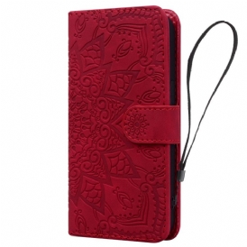 Custodia in pelle iPhone 15 Pro Max Stampa Mandala