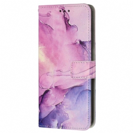 Custodia in pelle iPhone 15 Pro Max Stile Marmorizzato