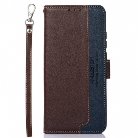 Custodia in pelle Poco M5 Lychee Style Rfid Khazneh