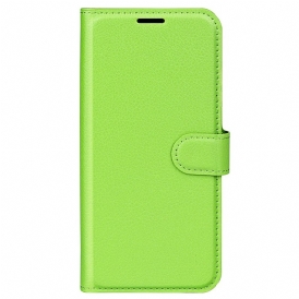 Folio Cover Poco M5 Classico Effetto Pelle Litchi