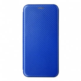 Folio Cover Poco M5 Custodia in pelle Fibra Di Carbonio