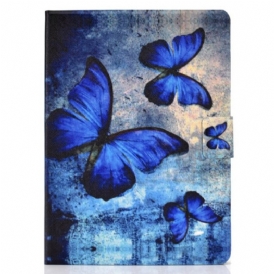 Custodia in pelle iPad Pro 11" (2022) Farfalle Blu