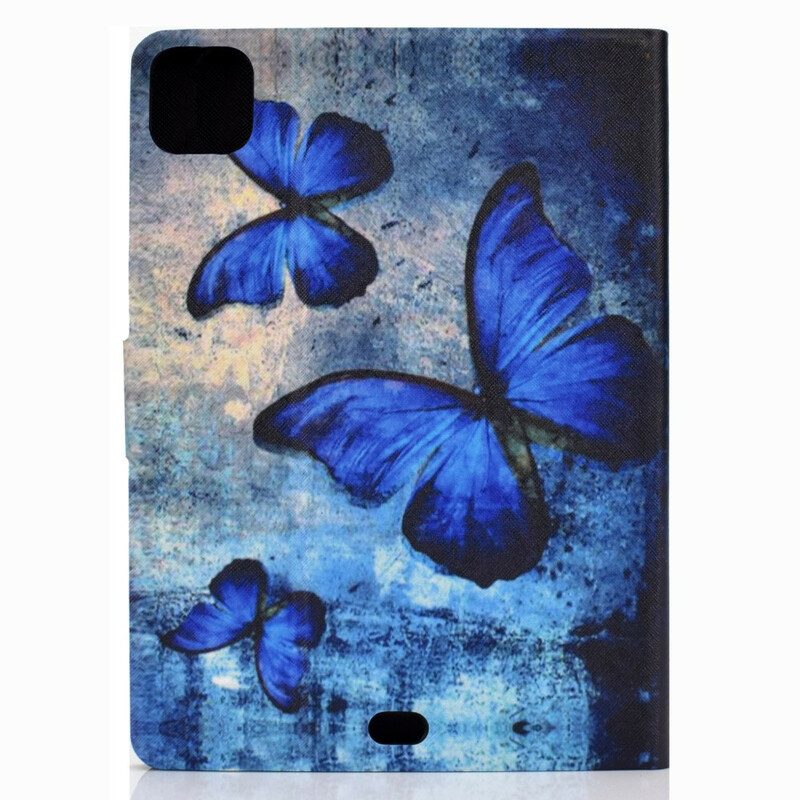 Custodia in pelle iPad Pro 11" (2022) Farfalle Blu
