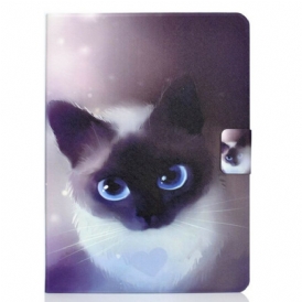 Custodia in pelle iPad Pro 11" (2022) Gatto Dagli Occhi Azzurri