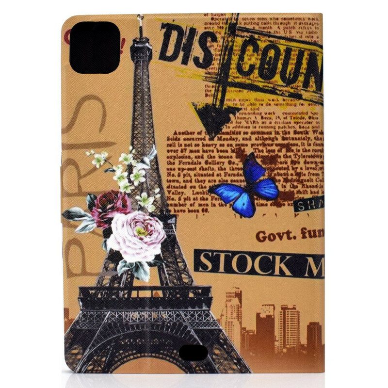 Custodia in pelle iPad Pro 11" (2022) Torre Eiffel Floreale
