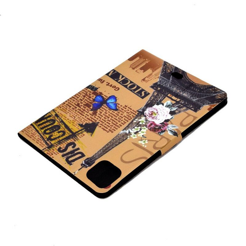 Custodia in pelle iPad Pro 11" (2022) Torre Eiffel Floreale