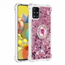 Cover Samsung Galaxy A51 5G Paillettes Con Supporto Ad Anello