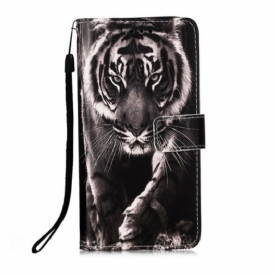 Custodia in pelle Samsung Galaxy A51 5G Tigre Notturna