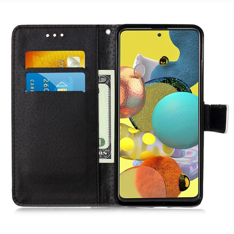 Custodia in pelle Samsung Galaxy A51 5G Tigre Notturna
