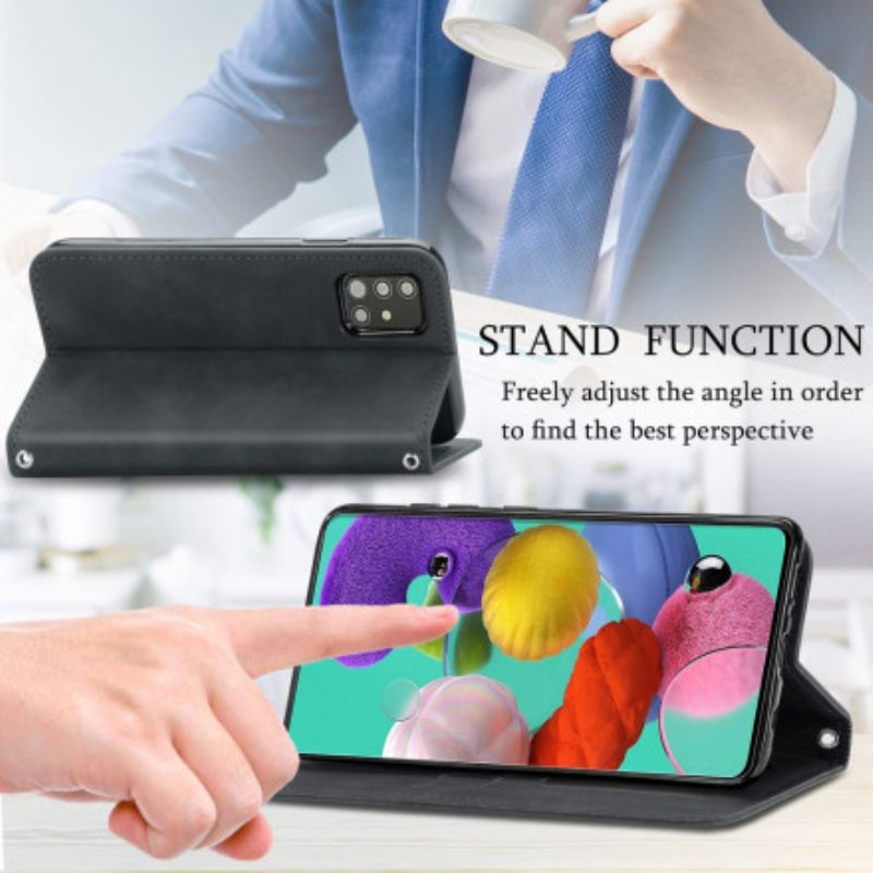 Folio Cover Samsung Galaxy A51 5G Custodia in pelle Ecopelle Vintage