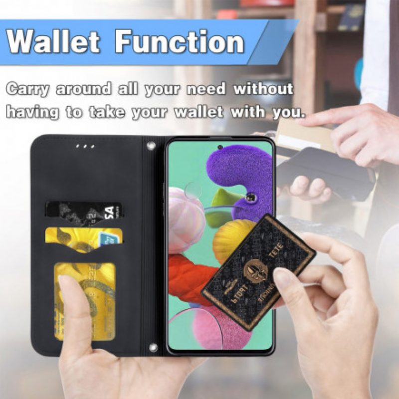 Folio Cover Samsung Galaxy A51 5G Custodia in pelle Ecopelle Vintage
