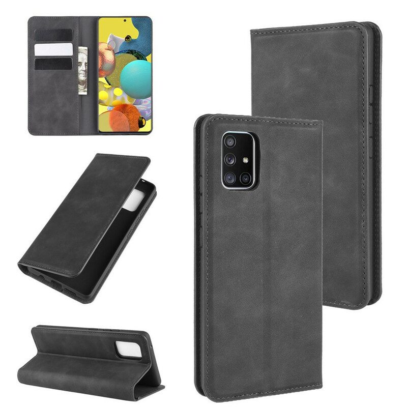 Folio Cover Samsung Galaxy A51 5G Custodia in pelle Effetto Pelle Morbida