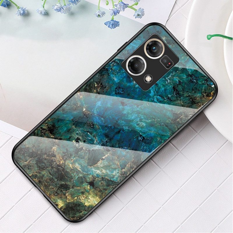 Cover Oppo Reno 7 Vetro Temperato In Marmo