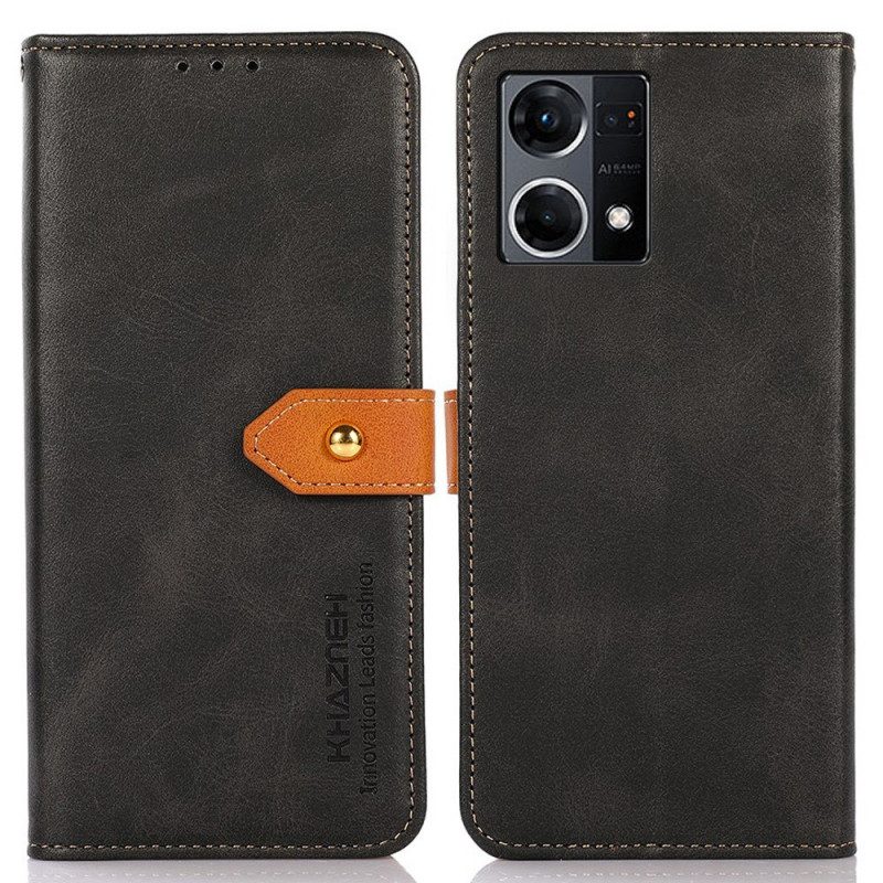Custodia in pelle Oppo Reno 7 Con Cinturino Khazneh