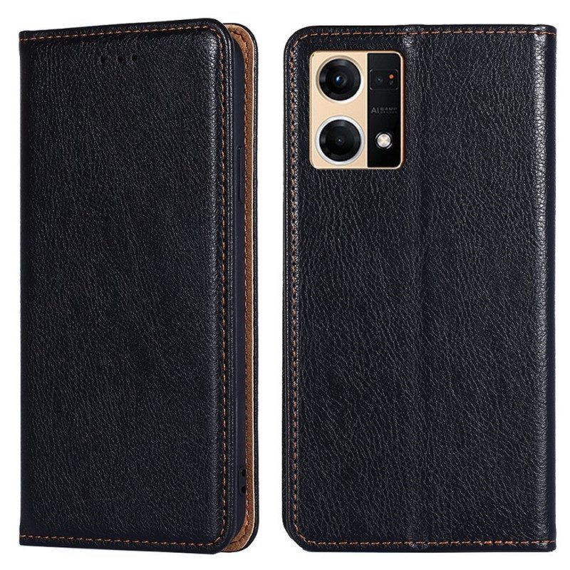 Custodia in pelle Oppo Reno 7 Disegno D'epoca