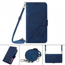 Custodia in pelle Oppo Reno 7 Triangoli Con Tracolla