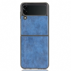 Folio Cover Samsung Galaxy Z Flip 3 5G Custodia in pelle Cuciture In Ecopelle