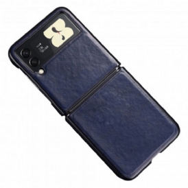 Folio Cover Samsung Galaxy Z Flip 3 5G Custodia in pelle Cuciture Effetto Pelle
