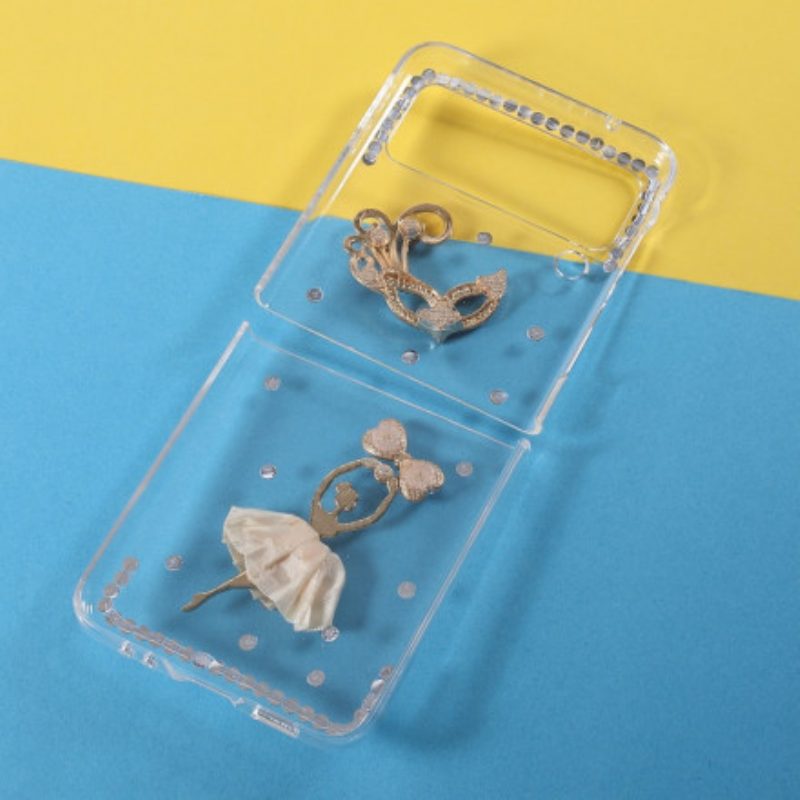 Folio Cover Samsung Galaxy Z Flip 3 5G Custodia in pelle Danzatrice Di Pietre Preziose
