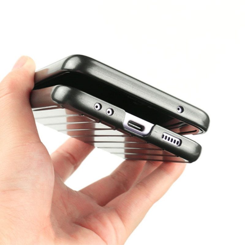 Folio Cover Samsung Galaxy Z Flip 3 5G Custodia in pelle Disegno Della Valigia