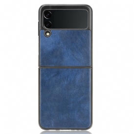 Folio Cover Samsung Galaxy Z Flip 3 5G Custodia in pelle Ecopelle Litchi