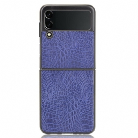 Folio Cover Samsung Galaxy Z Flip 3 5G Custodia in pelle Effetto Pelle Di Coccodrillo
