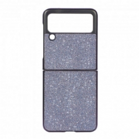 Folio Cover Samsung Galaxy Z Flip 3 5G Custodia in pelle Paillettes Premium