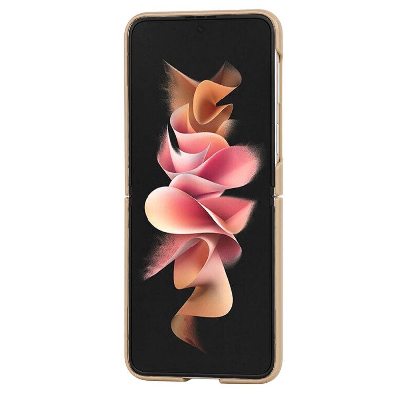 Folio Cover Samsung Galaxy Z Flip 3 5G Custodia in pelle Porta Anelli E Cordino
