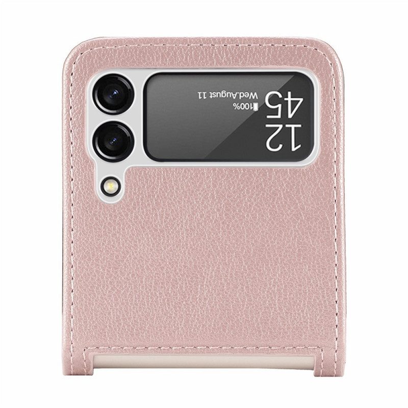 Folio Cover Samsung Galaxy Z Flip 3 5G Custodia in pelle Portacarte In Pelle Texture