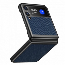 Folio Cover Samsung Galaxy Z Flip 3 5G Custodia in pelle Stile In Pelle Martellata