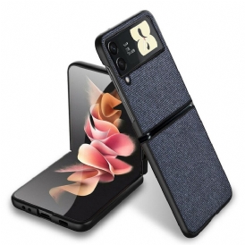 Folio Cover Samsung Galaxy Z Flip 3 5G Custodia in pelle Struttura Del Tessuto