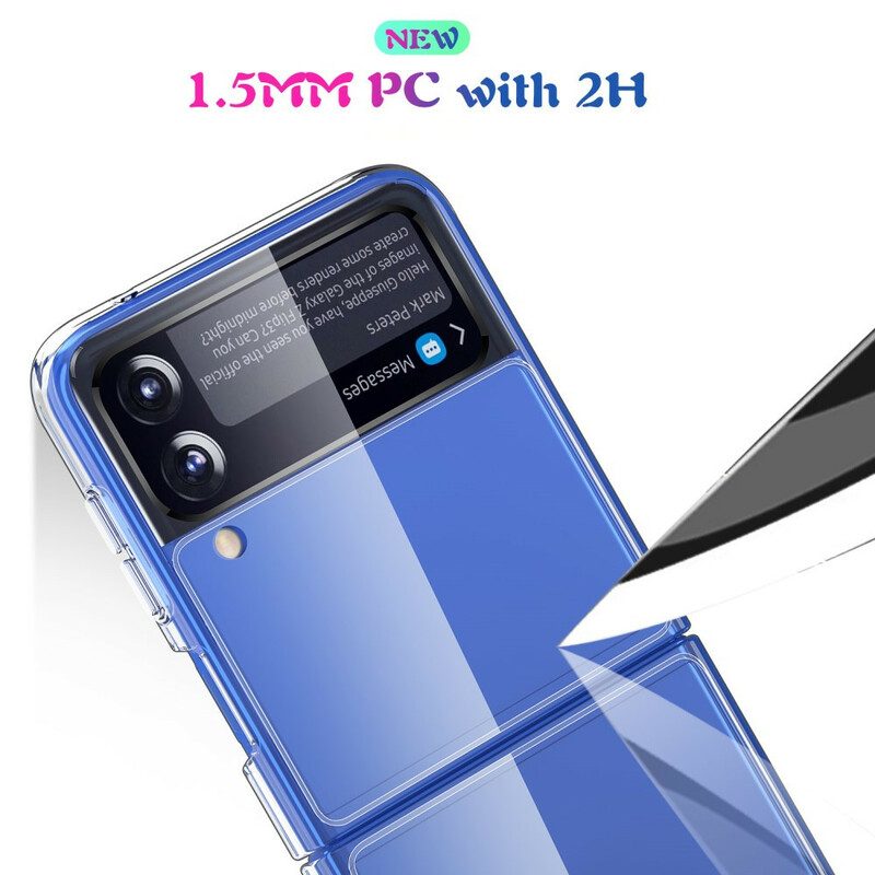 Folio Cover Samsung Galaxy Z Flip 3 5G Custodia in pelle Trasparente