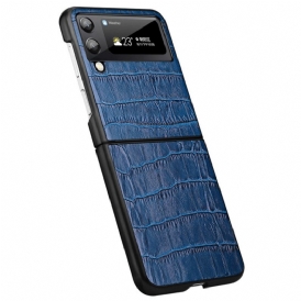 Folio Cover Samsung Galaxy Z Flip 3 5G Custodia in pelle Vera Pelle Di Coccodrillo