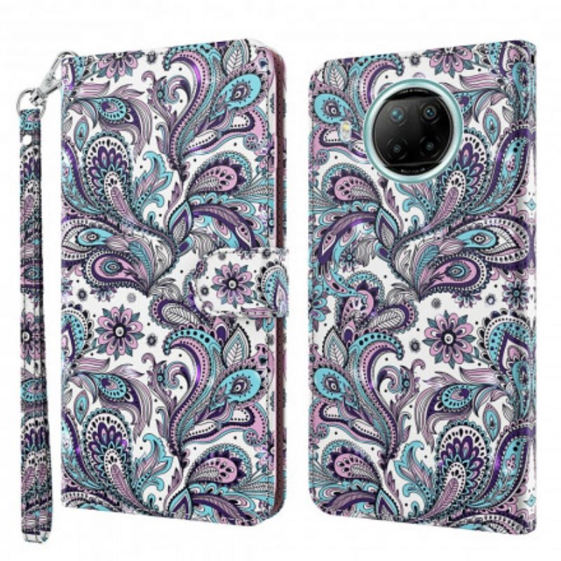Custodia A Portafoglio Xiaomi Mi 10T Lite Modelli Di Fiori Punto Luce