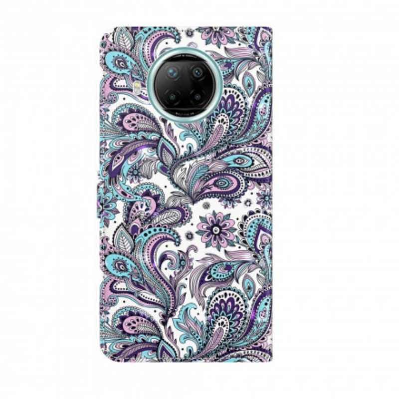 Custodia A Portafoglio Xiaomi Mi 10T Lite Modelli Di Fiori Punto Luce