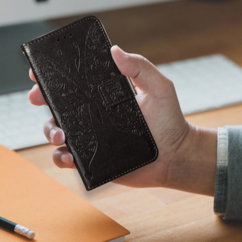 Custodia in pelle Xiaomi Mi 10T Lite Disegno Farfalla