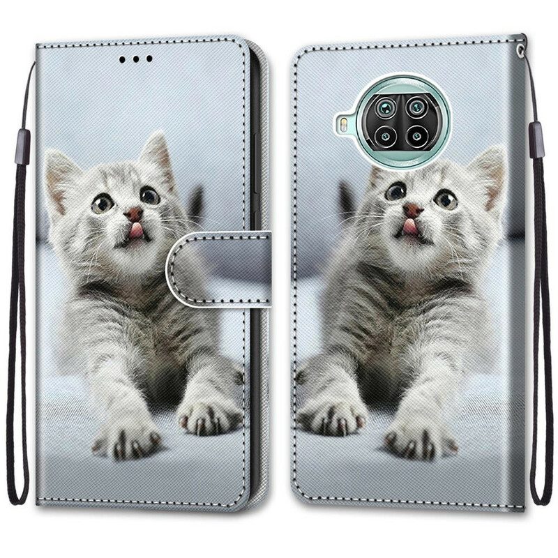 Custodia in pelle Xiaomi Mi 10T Lite Gattino Strappy