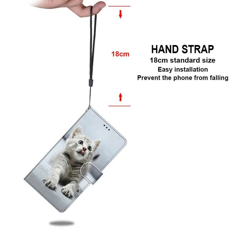 Custodia in pelle Xiaomi Mi 10T Lite Gattino Strappy