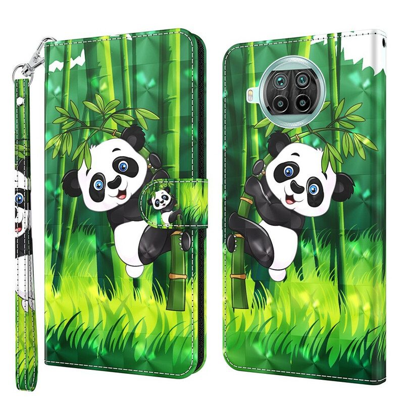 Custodia in pelle Xiaomi Mi 10T Lite Panda E Bambù