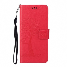 Custodia in pelle Xiaomi Mi 10T Lite Perizoma Albero E Gufi