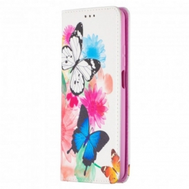 Folio Cover Xiaomi Mi 10T Lite Custodia in pelle Farfalle Colorate