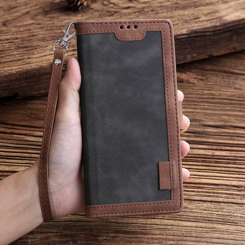Custodia in pelle Xiaomi Mi 10 / 10 Pro Contorni Rinforzati In Ecopelle Bicolore