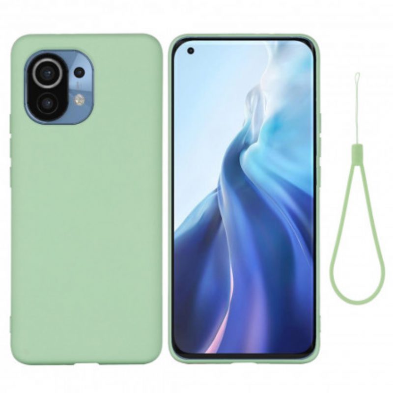 Cover Xiaomi Mi 11 (5G) Silicone Liquido Con Cordino