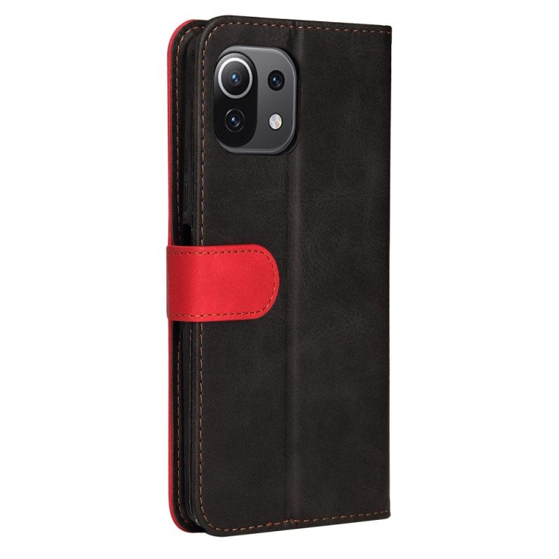 Custodia A Portafoglio Xiaomi Mi 11 (5G) Due Toni