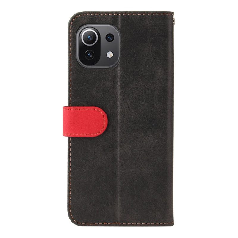 Custodia A Portafoglio Xiaomi Mi 11 (5G) Due Toni