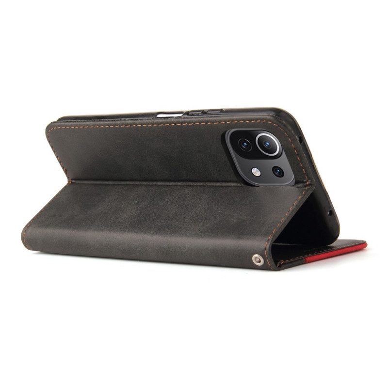 Custodia A Portafoglio Xiaomi Mi 11 (5G) Due Toni