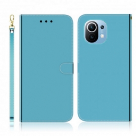 Custodia in pelle Xiaomi Mi 11 (5G) Copri Specchietto In Ecopelle