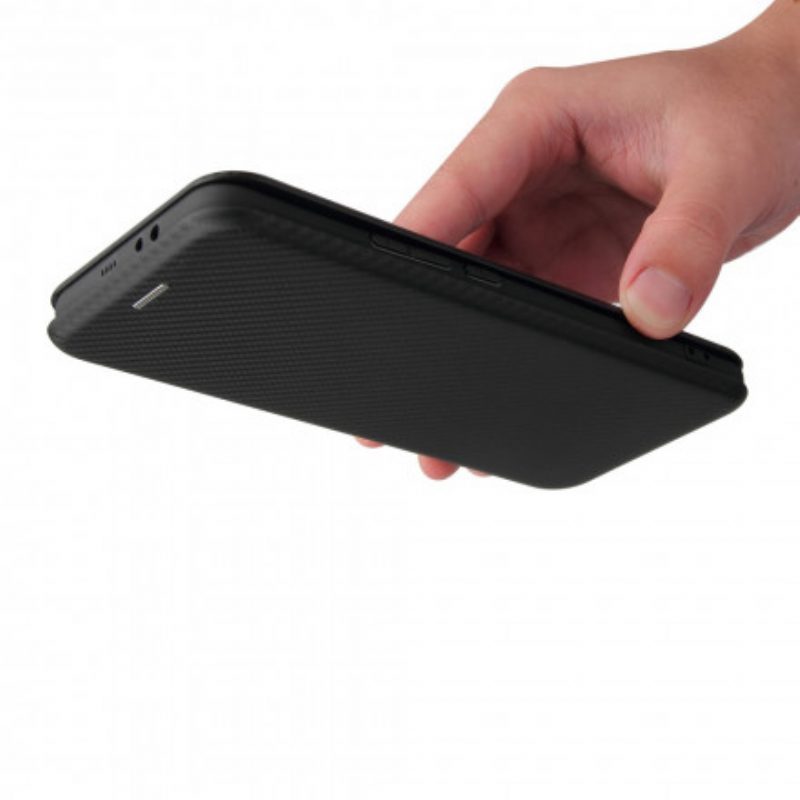 Folio Cover Xiaomi Mi 11 (5G) Custodia in pelle Fibra Di Carbonio Con Anello Di Supporto