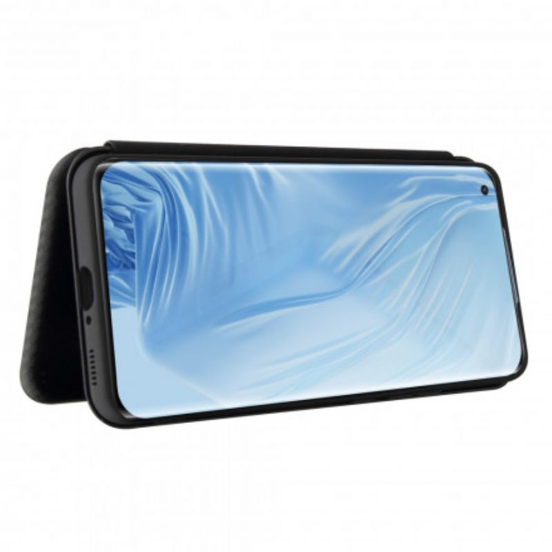 Folio Cover Xiaomi Mi 11 (5G) Custodia in pelle Fibra Di Carbonio Con Anello Di Supporto